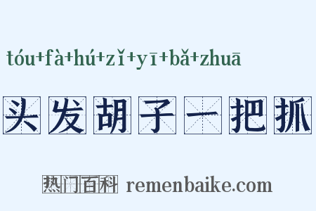 头发胡子一把抓是什么意思的图片